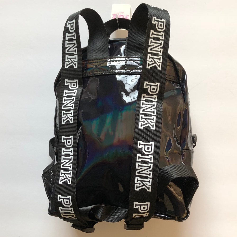 $29❤️New Black VS PINK iridescent Mini Backpack - Picture 4 of 5